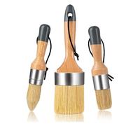 Katnetoly Set di Pennelli per Pittura A e, Pittura A per Mobili, Pittura al Latte, 1 Pennello Ovale Grande e 2 Pennelli Rotondi Piccoli