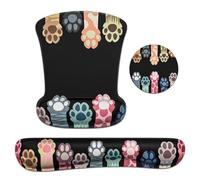 Katnetoly Set di per Mouse con Supporto per Poggiapolsi per Tastiera, Set di per Mouse in Memory Foam con Poggiapolsi