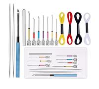 Katnetoly Set di per Ricamo 8 Pezzi per Punzonatura con 4 Fili Colorati da Maglia Strumenti per Cucire Fatti A Mano Artistici