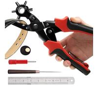 Katnetoly Set di Perforatori per Pelle, Perforatore Rotativo Super Resistente, Dimensioni di Fori Multipli di Precisione per Cinture, Fori Artigianali A