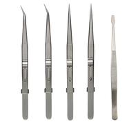 Katnetoly Set di Pinzette di Precisione da 5 Pezzi - Pinzette Antistatiche In Acciaio Inossidabile per Elettronica, Creazione di Gioielli e Lavori di Laboratorio, Facile Installazione