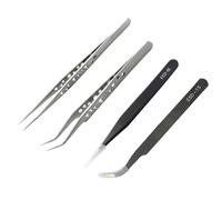 Katnetoly Set di Pinzette Industriali In Acciaio Inossidabile di Precisione Anti-Statiche Pinzette Magnetiche In Acciaio Inossidabile per Elettronica e Manutenzione Saldature.