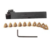 Katnetoly Set Di Portautensili per Tornitura Da 20 Mm Mwlnr2020K08 + 10 Wnmg0804 Inserti In Metallo Duro