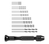 Katnetoly Set di Punte da Trapano A Mano, DIY Mini Punte da Trapano A Spirale di Precisione Modello DIY con Punte da 25PZ da 0,3 mm A 3,0 mm Micro-Drill (Nero)