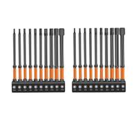 Katnetoly Set di Punte Esagonali A Percussione (Metriche e SAE), Set di Punte Esagonali con Gambo Esagonale da 1/4 di Pollice, Punta Magnetica Lavorata A CNC, 20 Pezzi