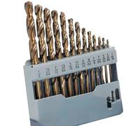 Katnetoly Set di Punte per Trapano al Cobalto M35 In Acciaio Ad Alta Velocità, Lunghezza Standard, per Metalli Induriti, Acciaio Inossidabile, Ghisa (13 Pezzi)