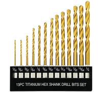 Katnetoly Set di Punte per Trapano Esagonali in Titanio con Punta da 135 Gradi Set di Punte per Trapano a Percussione HSS per Metallo, Legno Design a Cambio Rapido