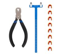 Katnetoly Set di Punti di Incocco della Corda ' con Righello Quadrato A T, Pinze per Fibbia di Incocco e Set di Fibbie di Incocco da 8 Pezzi, Blu