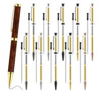 Katnetoly Set di Slim Pen A 10 Pezzi Essenziali con Forniture di Rotazione In Legno da 7 mm per L'Uso 'Ufficio