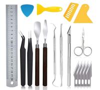Katnetoly Set di Strumenti di Base per Diserbo In Vinile Artigianale, Kit di Perforazione e Intaglio per Cucito Fai-Da-Te, Accessori Silhouette 18 Pezzi