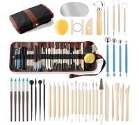 Katnetoly Set di Strumenti per Ceramica 43PCS per Argilla Polimerica per Scolpire per Kit di Strumenti per Modellismo Fai-Da-Te e Incisione