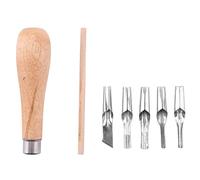 Katnetoly Set di Strumenti per Intaglio di Timbri nel Gomma per il Taglio di Blocchi di con Manico nel Legno un 5 Lame