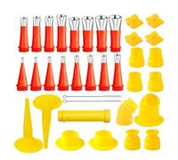 Katnetoly Set di Strumenti per Ugelli In Gomma Integrati Universali Pezzi di Ricambio di Ricambio Set di Applicatori per Ugelli per Calafataggio da 33 Pezzi In Acciaio Inossidabile