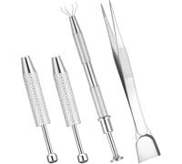 Katnetoly Set di Supporto per Attrezzi In Acciaio Inossidabile 4 Pezzi, per Attrezzo di Presa per Gioielli con 4 Artigli per Oggetti Piccoli, Chip Elettronici.