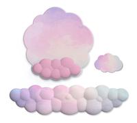 Katnetoly Set di Tastiera con Poggiapolsi da 3 Pezzi Cloud, Memory Foam Ergonomico per Computer Portatile da Ufficio