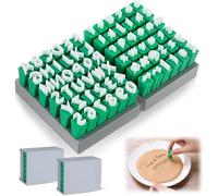 Katnetoly Set di Timbri Alfabetici 72 Pezzi per Argilla per Stampi In Argilla per Pietre da Giardino Lettere Stampi In Cemento