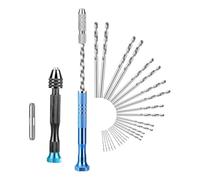 Katnetoly Set di Trapano A Mano Pin Vise con Punte Trapano A Spirale Micro da 0,5-3,0 mm per Assemblaggio Elettronico e Modellismo.