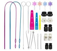 Katnetoly Set Infila Cordoncino Flessibile con Gancio per Cucire in Acciaio Inossidabile, Pinzette per Cuciture, Fermacavo