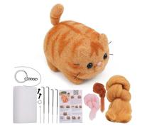 Katnetoly Set per Infeltrimento Ad Ago con Animali, Set di Materiali in Feltro di Lana Fai-da-Te con Istruzioni per Lo Strumento di Infeltrimento per Progetti Artigianali di Infeltrimento Ad Durev