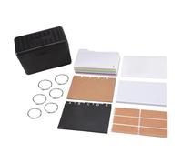 Katnetoly Set Porta Carte, Scatola con 230 Flashcard Assortite, Fodera Colorata, 6 Anelli e Perfetti per La Scuola