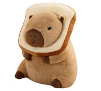 Katnetoly Simpatico Cuscino in Peluche Capibara con Copricapo Indossabile per Toast, Pane Kawaii, Capibara, Animali di Peluche, Giocattoli, Regali Abbracciati, Durevole, 30 cm