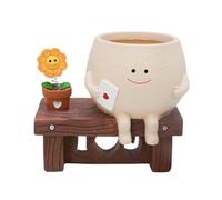 Katnetoly Smileysface Pentola Seduta Seduta per Girasole Pentola in Resina Fioriera per Sedie da Sedere per Interni per Esterni