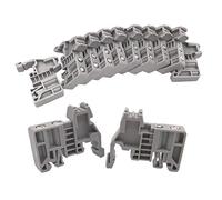 Katnetoly Staffa di Fine per Morsettiera Su Guida Din e/Uk Grigia, Connettore per Morsettiera (Confezione Da 100)