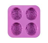 Katnetoly Stampi per Sapone nel Silicone per Fiori, Stampo per Sapone Fatto nel Casa, Muffin, Budino, Gelatina, e Cheesecake (1 Pezzo)