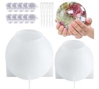 Katnetoly Stampo in Resina con Sfera Grande, Globo Cuciture, per Fiori Artigianali Fai-da-Te, 2 Pezzi