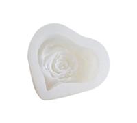 Katnetoly Stampo in Silicone per Candele A Forma di Cuore con Rosa Candele A Forma di Fiori Fai-da-Te per Sapone Stampo in Resina Artigianale Regali di San per la Fidanzata Facile da USA