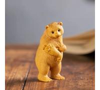 Katnetoly Statua di Animali Decorazione Domestica Orso Intagliato in Legno Regali di Simulazione Ornamenti per Auto Domestiche di Animali