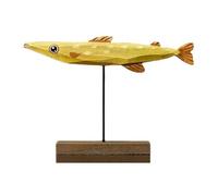 Katnetoly Statua di Pesce in Legno Decorazioni per La Casa Nordiche Ornamenti di Sculture di Pesce Decorazione per Soggiorno Camera da Letto Ristorante A
