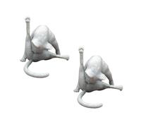 Katnetoly Statuetta di Gatto Divertente da 2 Pezzi, Scultura di Gatto Vergogna, Statua di Animali in Resina, Ornamenti Artigianali Unici