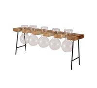 Katnetoly Stazioni di Propagazione Terrario per Piante da Tavolo, Vaso per Fioriera in Vetro Vaso in Vetro con Supporto in Legno - Terrario per Piante