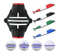 Katnetoly Stencil per Marcatori di Palline da Golf con 4 Pennarelli Colorati, Marcatori per Palline da Golf A Tripla A 360°/180°, Accessori, Kit di Parti, Disegno del Rivestimento della Pallina da Go