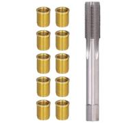 Katnetoly Strumenti per La Riparazione Della Filettatura Della Candela, Inserti Filettati M12x1,25 + Maschi M14x1,25 Strumenti per La Riparazione del Foro Filettato Della Candela In Metallo