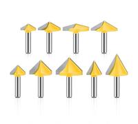 Katnetoly Strumenti per Lavorazione del Legno - Set di Frese A Forma di V 3D (9 Pezzi), Accessori per Macchina di Incisione Fresatrice 3D