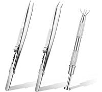 Katnetoly Strumento di Prelievo in Acciaio Inossidabile 3 Pezzi per il Prelievo di Piccole Parti, Strumento per Afferrare Sfera Penetrante, per Lo Strumento per Gioielli con Gemme Ic Chips