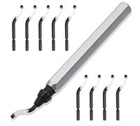 Katnetoly Strumento di Sbavatura Girevole e 10 Lame HSS Extra Resistenti, Strumento di Sbavatura per Stampa 3D per Metallo, Resina, Tubi In PVC, Rame C