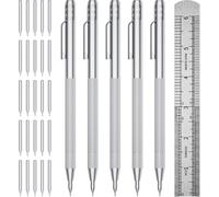 Katnetoly Strumento di Scriba In Metallo In Metallo In Carburo di Tungsteno con 25 Punte di Marcatura di Sostituzione e Righello In Acciaio per Vetro/Ceramica