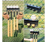 Katnetoly Supporto da Parete per da Baseball, Supporto da Baseball e Supporto per da Parete per Esposizione, Organizer per Recinzione in Acciaio Resistente