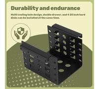 Katnetoly Supporto Mobile Interno per Adattatore da 4 Pollici da 2,5 Pollici Supporto per Montaggio Interno Supporto Mobile nel Lega di Alluminio