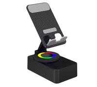 Katnetoly Supporto per Cellulare Tre in con Altoparlante Bluetooth e Sollevamento e Rotazione Supporto per Cellulare con Altoparlante Bluetooth Nero