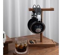 Katnetoly Supporto per Cuffie in Legno A Forma di T - Supporto per Cuffie da Scrivania, Ripiano Espositivo, Organizer per La Casa e L'Ufficio B