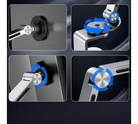 Katnetoly Supporto per Tablet Supporto da Tavolo Supporto per Telefono Supporto per Telefono Girevole A 360° Pieghevole Fissaggio per Ufficio Staffa Magnetica Argentato