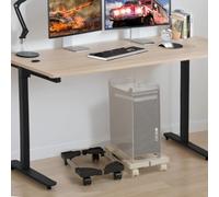 Katnetoly Supporto Tower, Supporto Mobile Regolabile per CPU, Supporto CPU, Supporto Tower per PC con Ruote Girevoli, Supporto Rialzato da Pavimento per PC, Bianco, Facile Installazione