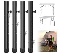 Katnetoly Tabelle Metalliche Estensioni Gambe Pesanti Livelli 4 Livelli/Alture Tavolo Gambe Estensori per Migliorare la Schiena (Nero) (17,3 In /44 Cm)