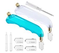 Katnetoly Tagliavetro 2 Pezzi Utensile per il Taglio del Vetro con 4 Pezzi di Utensili per il Taglio del Vetro Colorato con Testa Sostituibile con 1 Cacciavite