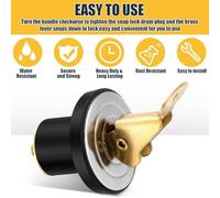 Katnetoly Tappo di Scarico A Righe in Gomma Brass per Baitwell Livewell Yacht Kayak Marine