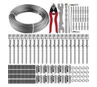 Katnetoly Telaio In Filo di Acciaio Inossidabile da Giardino per Piante Rampicanti, 100FT Kit A di Cavi In Acciaio Inossidabile per Decorazione Murale da Giardino per Piante Rampicanti